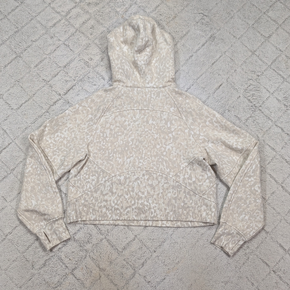 Lululemon Jacket Womens XS/S Beige White Leopard Scuba Oversized ½ Zip Hoodie - Picture 7 of 7